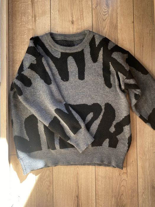 Gruby sweter we wzory vintage