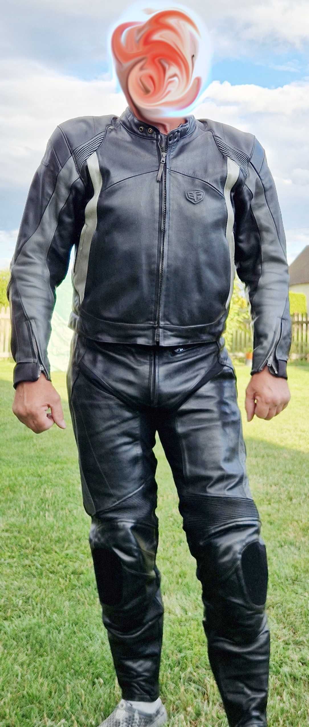 Kombinezon motocyklowy męski 2 częściowy BF ze skóry naturalnej
