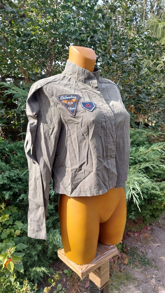 kurtka damska khaki naszywki rozmiar S firma ZARA