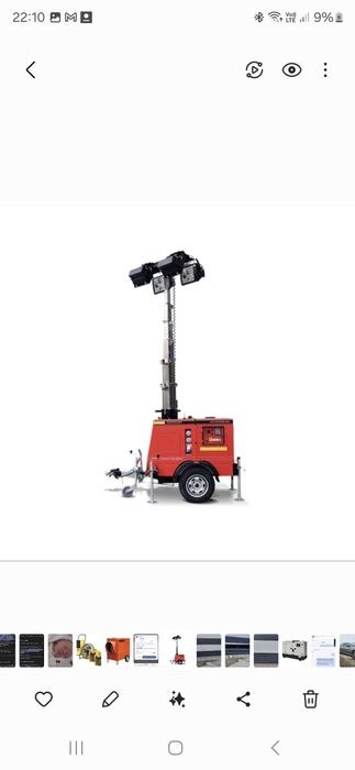 Wynajem masztu oświetleniowego. Wieża oświetleniowa