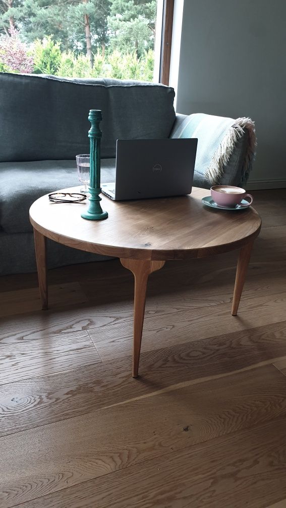 Stolik kawowy z litego dębu-ręcznie robiony, nowoczesny design