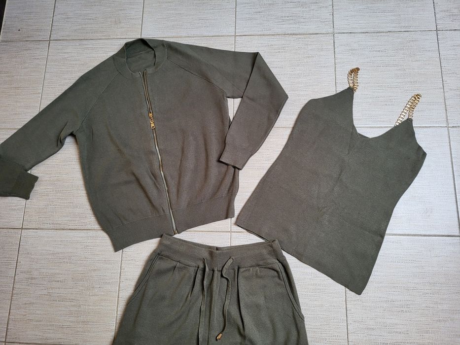 Dres damski dzianinowy 3 częściowy, komplet 3 częściowy L/40 nowy