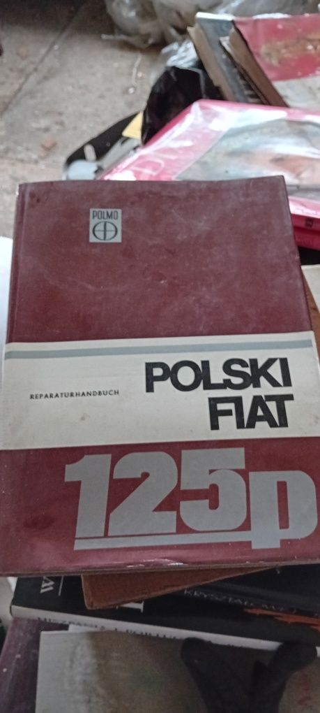 Zestaw 6 książek o  fiacie 125p , jego naprawie , maluchu i innych aut