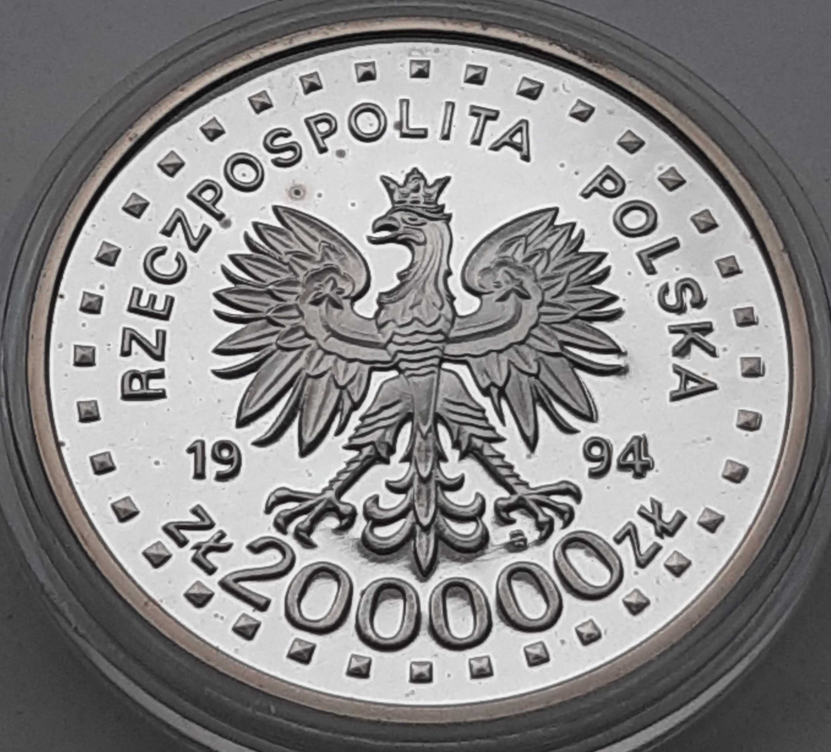 200000 zł 200 Rocznica Powstania Kościuszkowskiego 1994 Ag lustrzanka