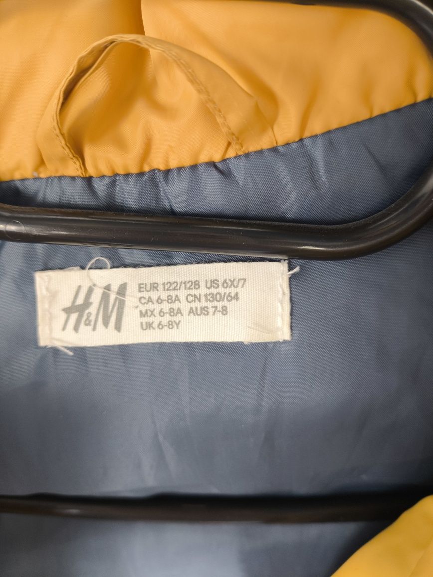 Bezrękawnik H&M musztardowy odpinany kaptur