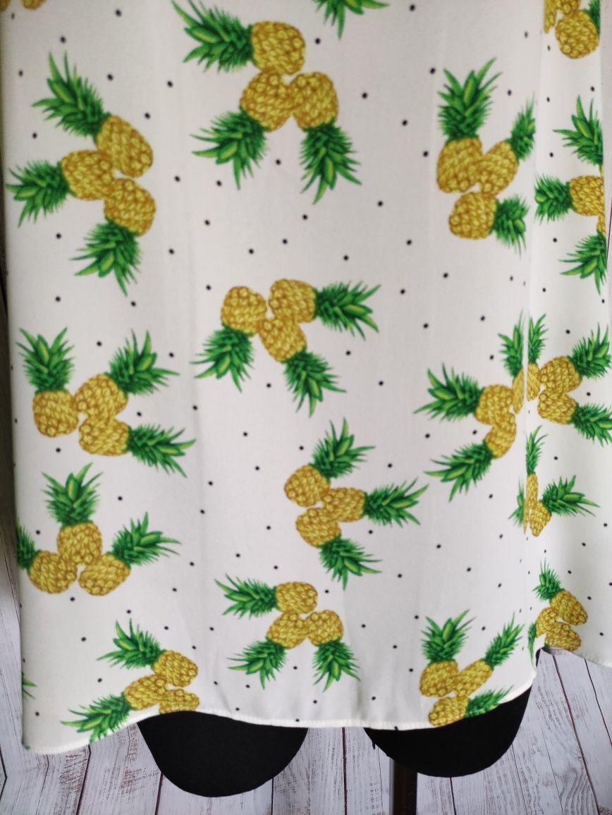 Letnia bluzka w ananasy plus size summer hit plus size 48 4XL