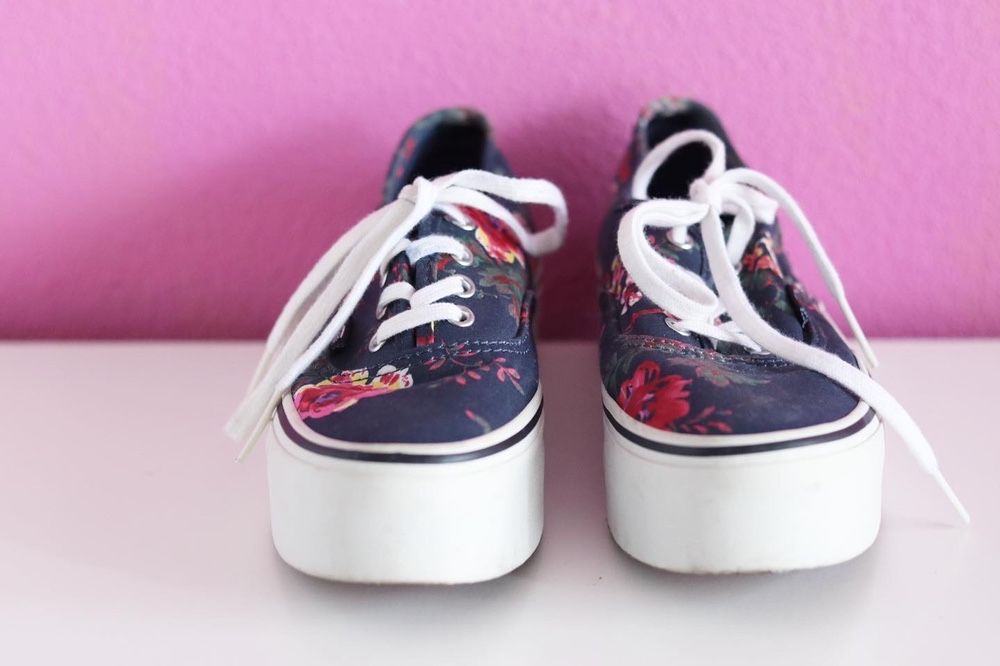 Vans floral plataforma