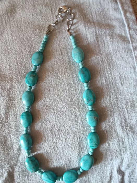 Чокер, Намисто з натурального каміння бірюзи пресованоїНовий,,браслет