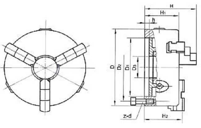 Uchwyt tokarski samocentrujący DIN 200mm / 3 AXON