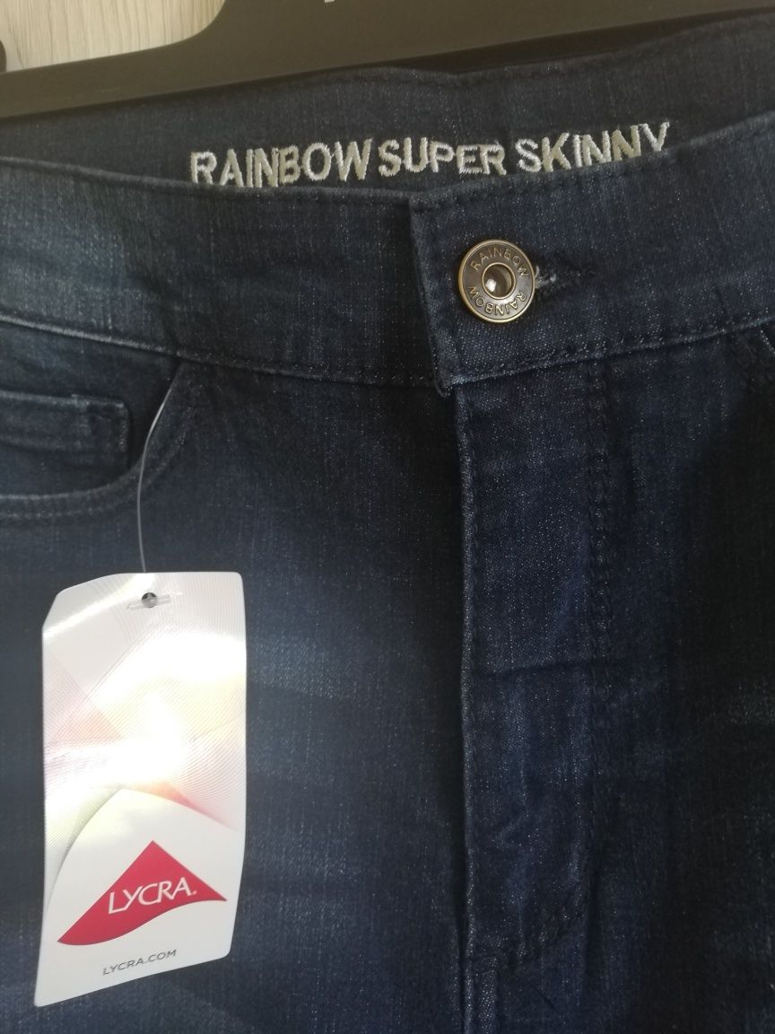 Jeansy Spodnie Super Skinny EUR36 Dżinsy Denim Wysoki stan Wiosenne S