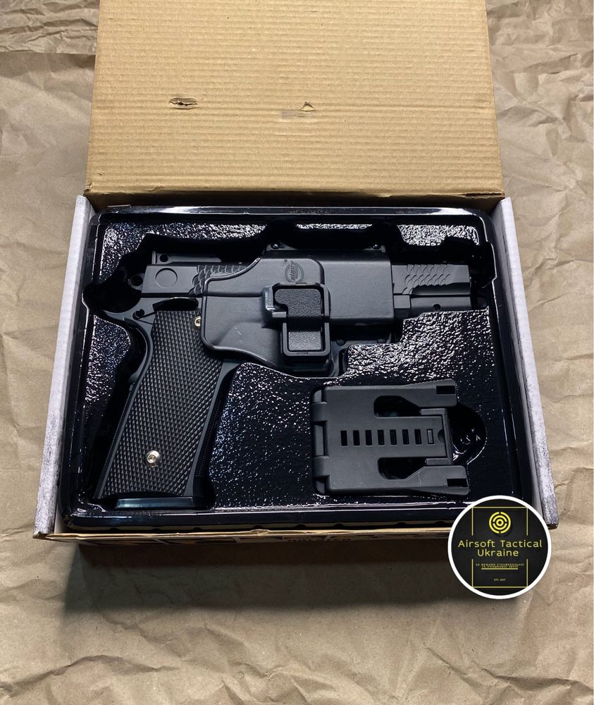Пістолет Browning HP металевий з кобурою  ( іграшковий )