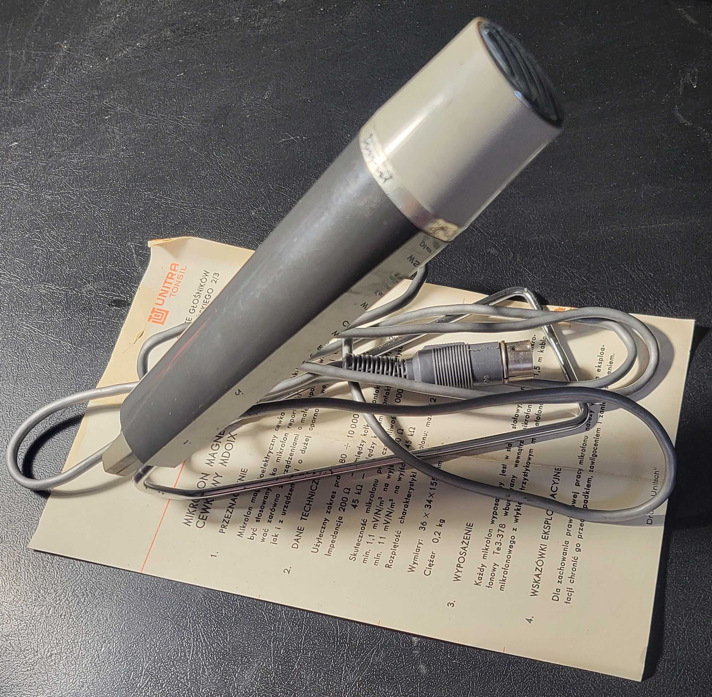 Unitra tonsil mikrofon magnetoelektryczny MDO-IX