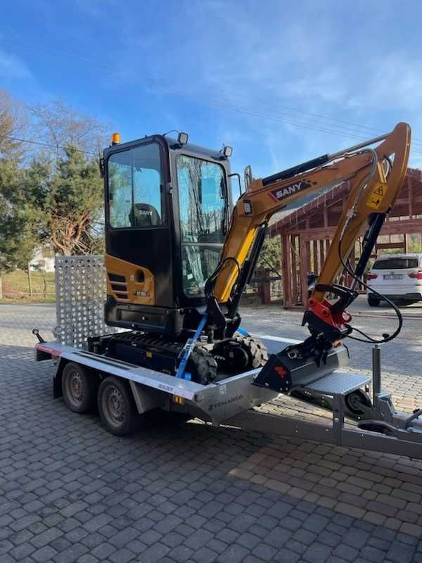 Wynajem koparki 1.9t/zagęszczarki 250kg