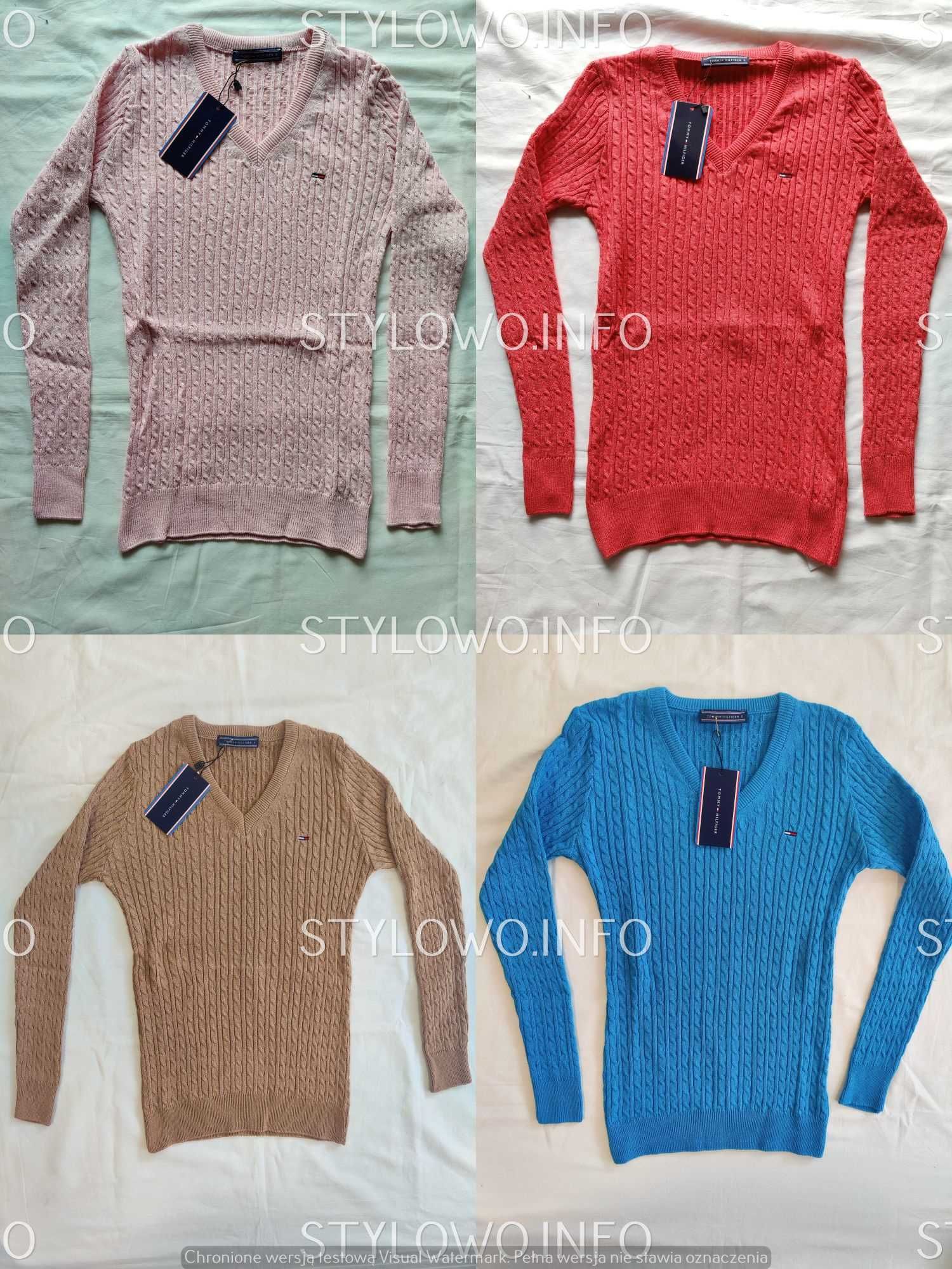 Sweter damski Tommy Hilfiger nowość warkocz sweterek swetry S-XXL