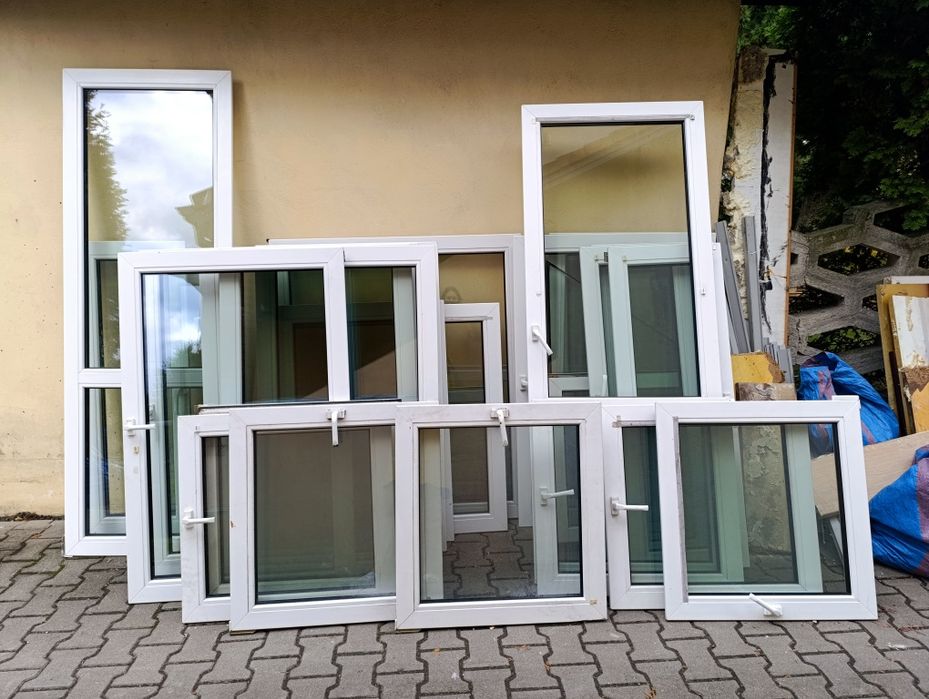 Okna plastikowe SKRZYDŁA z demontażu białe duże, małe,balkonowe.