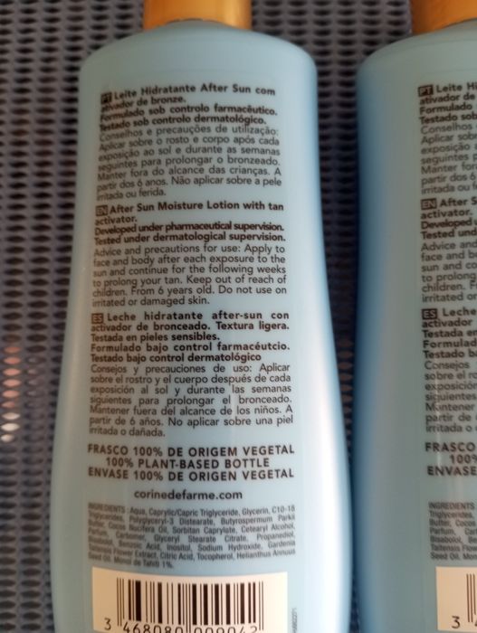 Corine de Farme leite hidratante after sun 2x250 ml