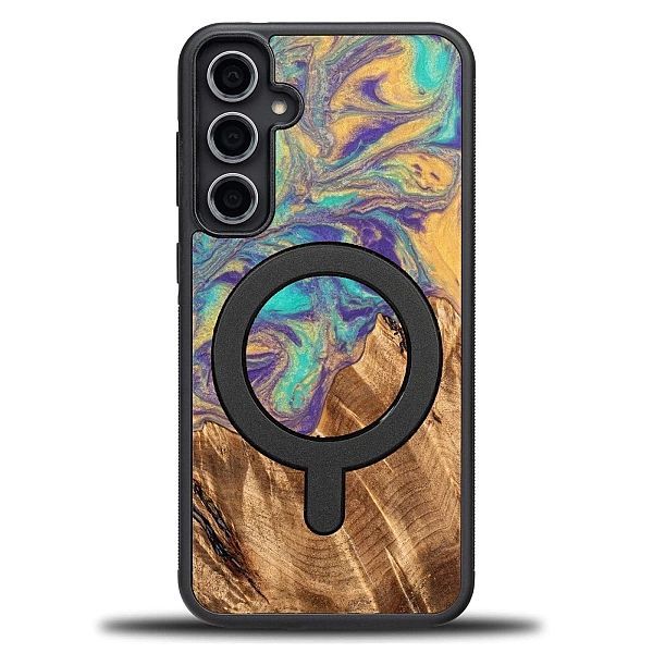 Etui Bewood Unique MagSafe Merkury z drewna i żywicy na Samsung Galaxy