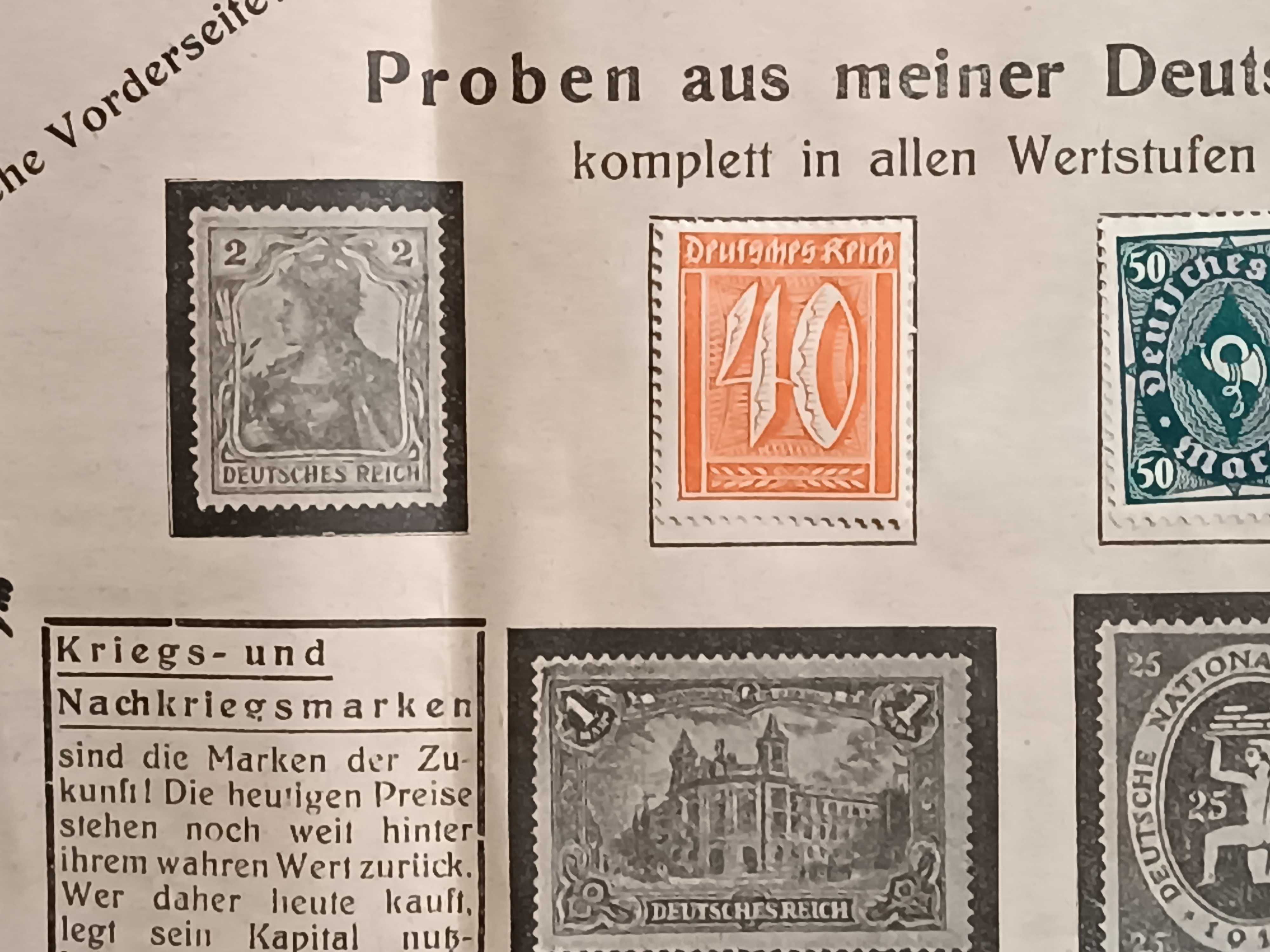 Próbki specjalnej kolekcji znaczków w Rzeszy Niemieckiej