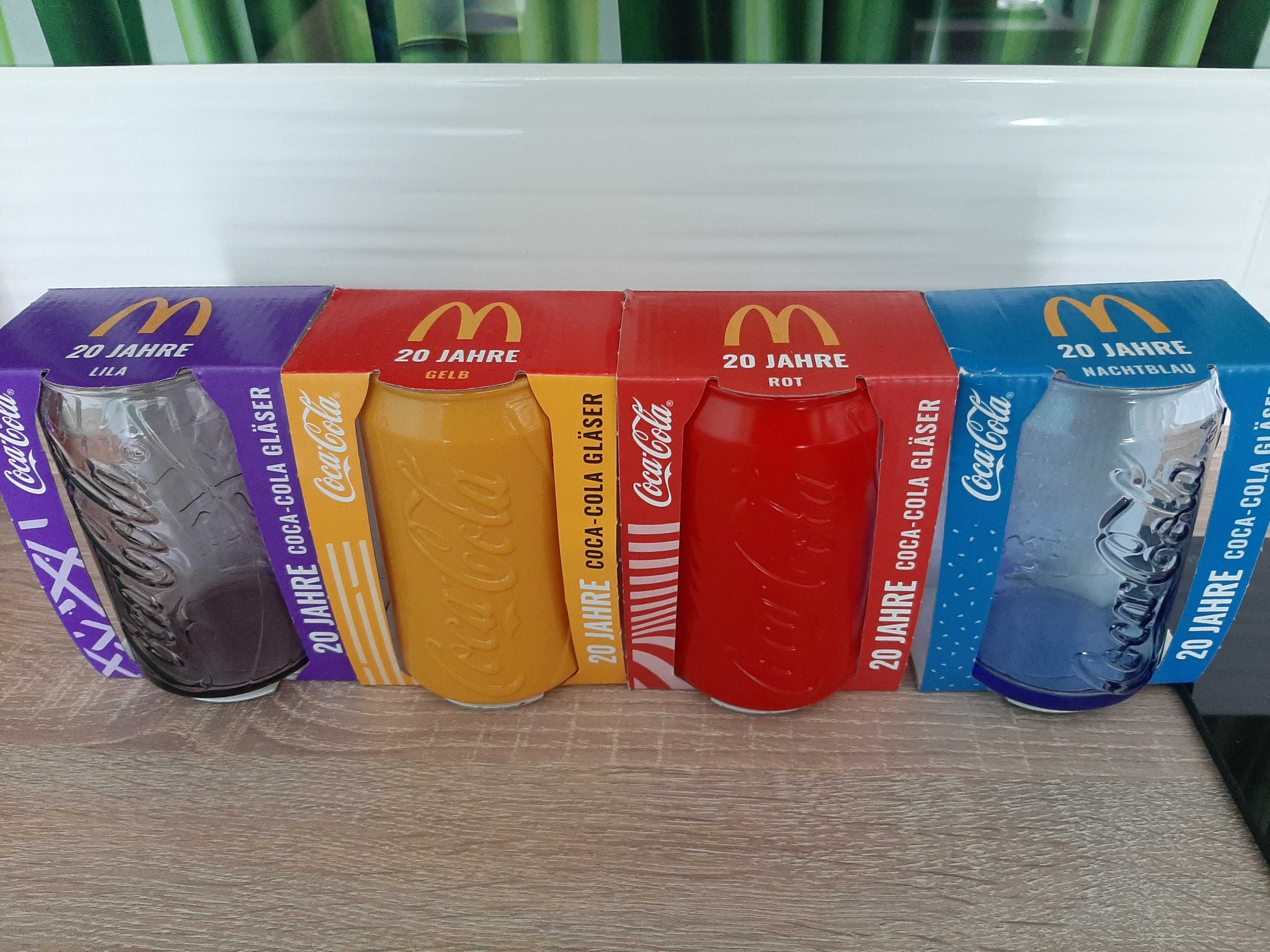 Komplet szklanek coca cola na 20 lat