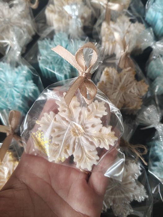 Mydełko śnieżynka. Upominek świąteczny,Mikołajkowy.