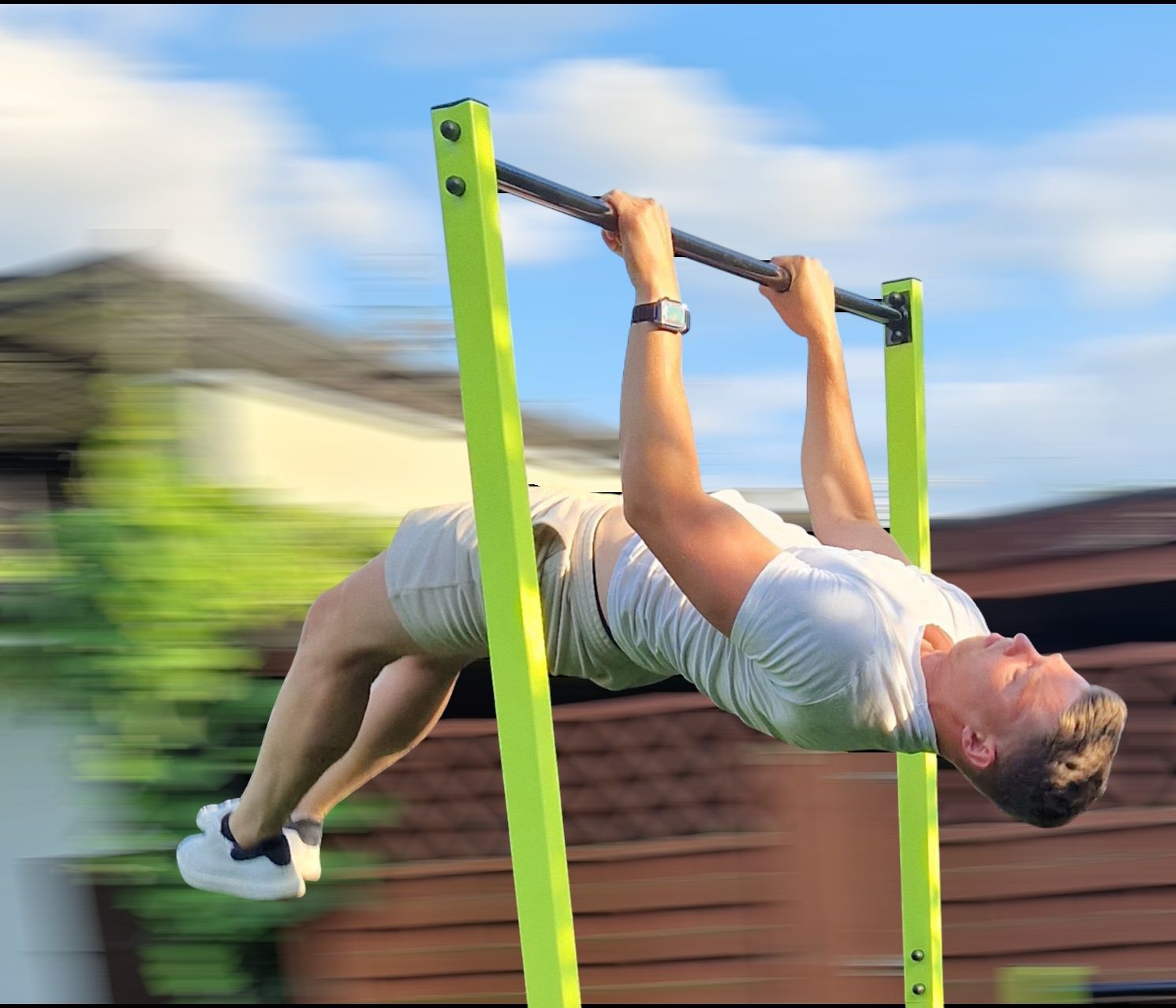 Zestaw Street Workout Fluo/czarny, drążek, siłownia zewnętrzna