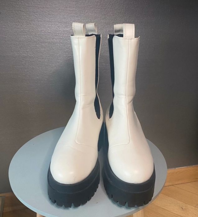 Buty na platformie biale h&m