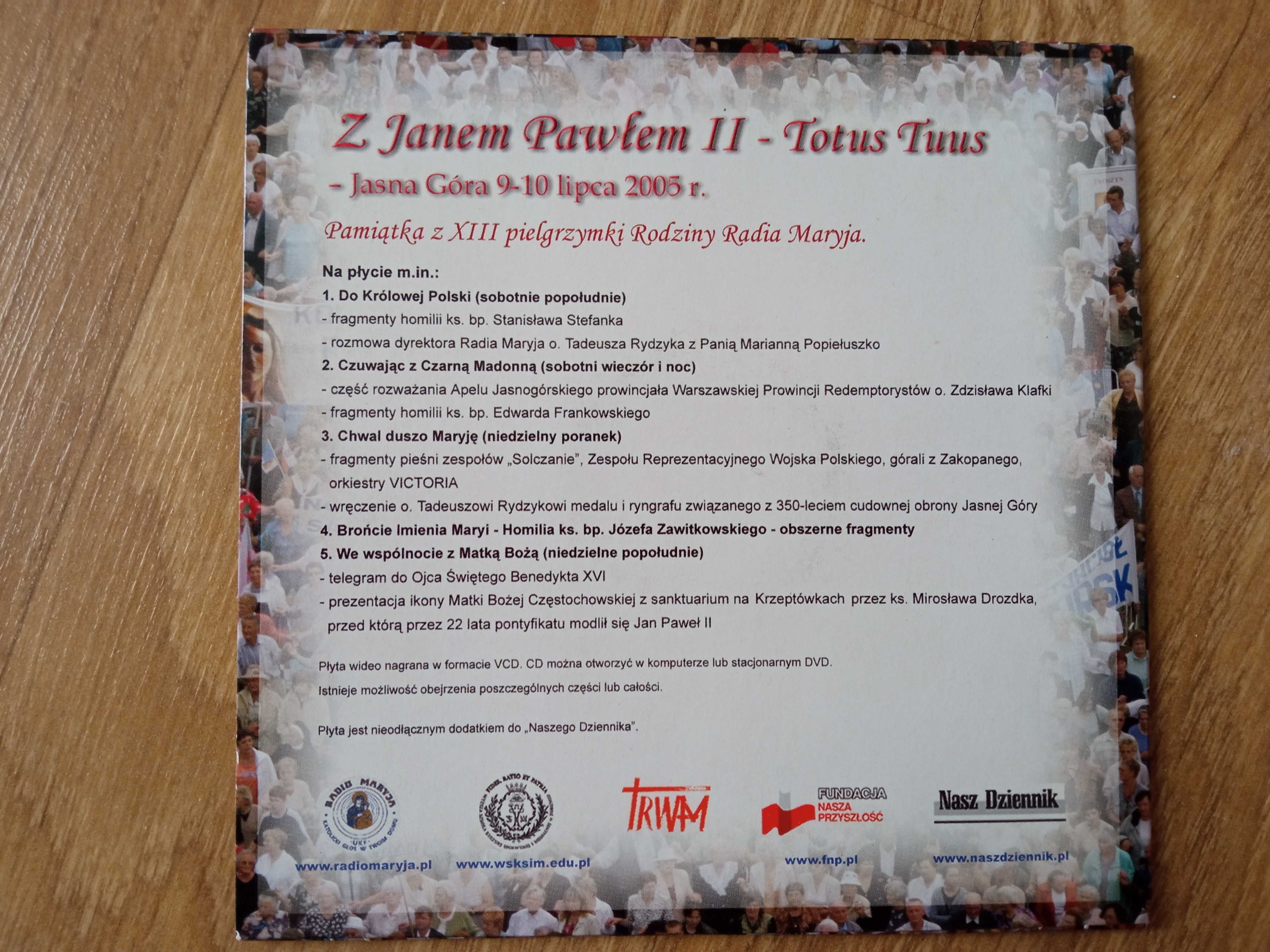 Z Janem Pawłem II Totus Tuus Płyta VCD
