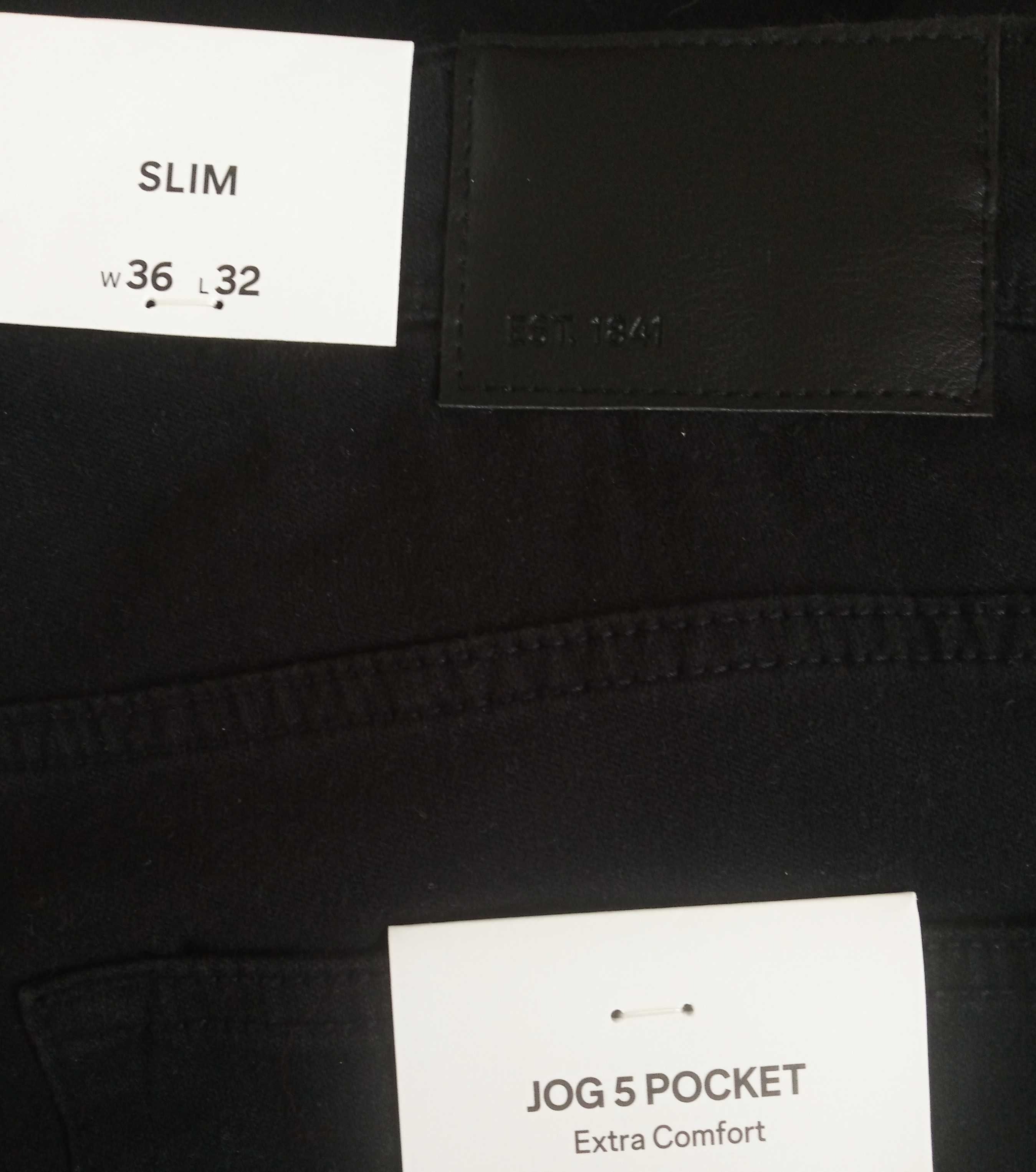 Spodnie jeans męskie C&A czarne slim bawełna W 36 L 32