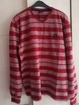 Bluza męska bordo pasy dekolt serek xl