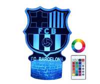 Lampka Nocna Dla Dzieci FC Barcelona 3D LED + Pilot