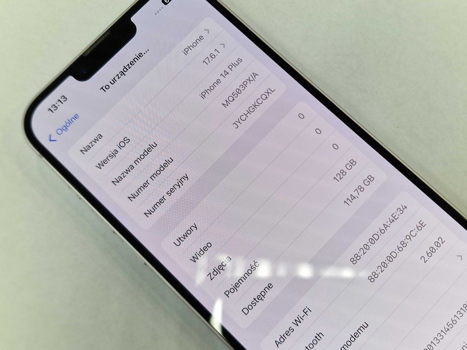 Iphone 14 Plus 128GB/ A2886/ Purple/ BAT 87%/ Grade A- + ładowarka