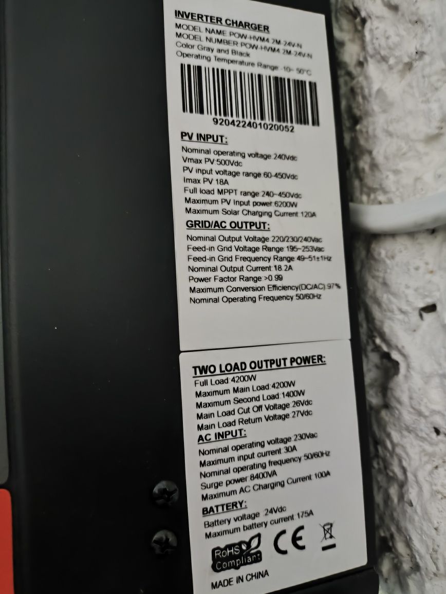 Inwenter offgrid Powmr 4.2kW solarny 24v