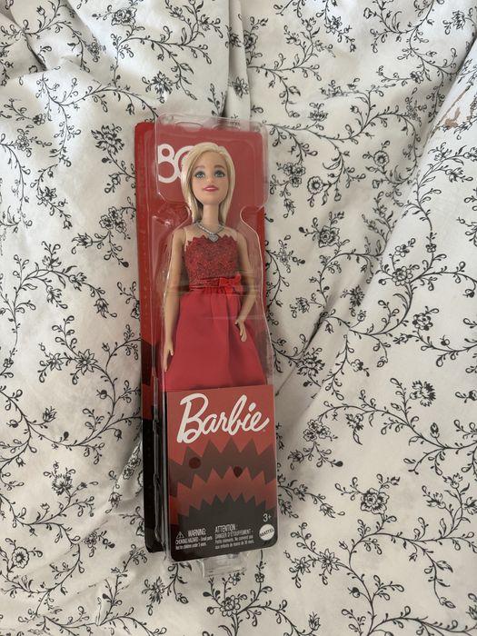 Lalka Barbie 80-lecie Mattel czerwona sukienka lalka limitowana nowa