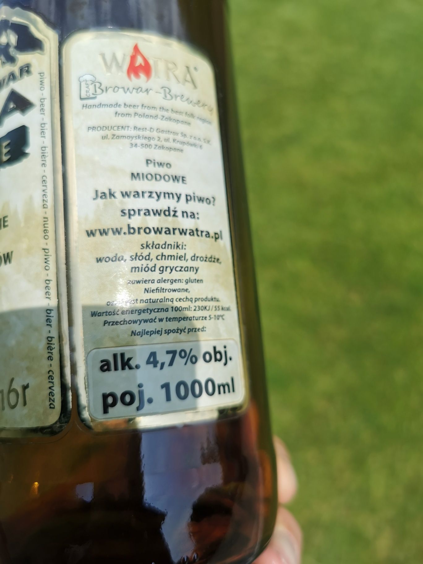 Butelka 1000ml z korkiem mechanicznym