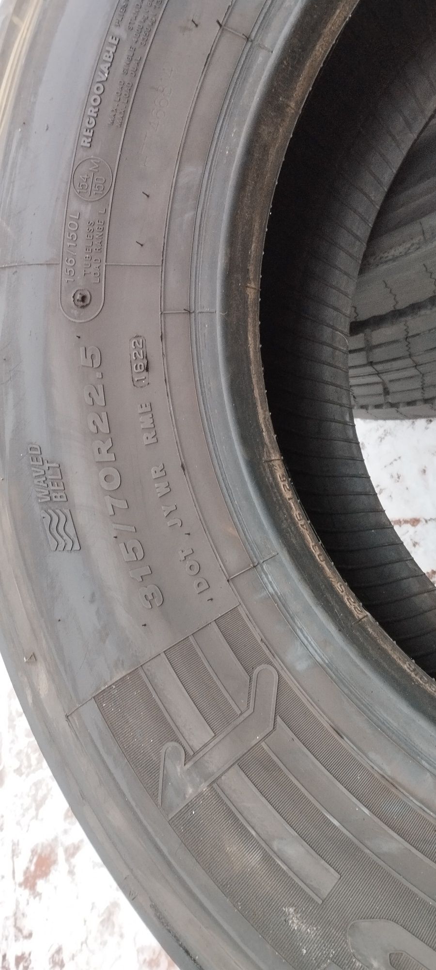 Bridgestone 315/70R22.5, 2022, 15mm, 315/70/22.5, Przód, Wysłka