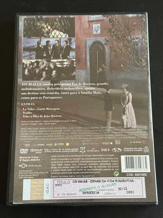 DVD do filme "Os Maias - Cenas da Vida Romântica"