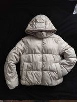 Oversize kurtka puchowa zimowa beżowa aesthetic clean girl