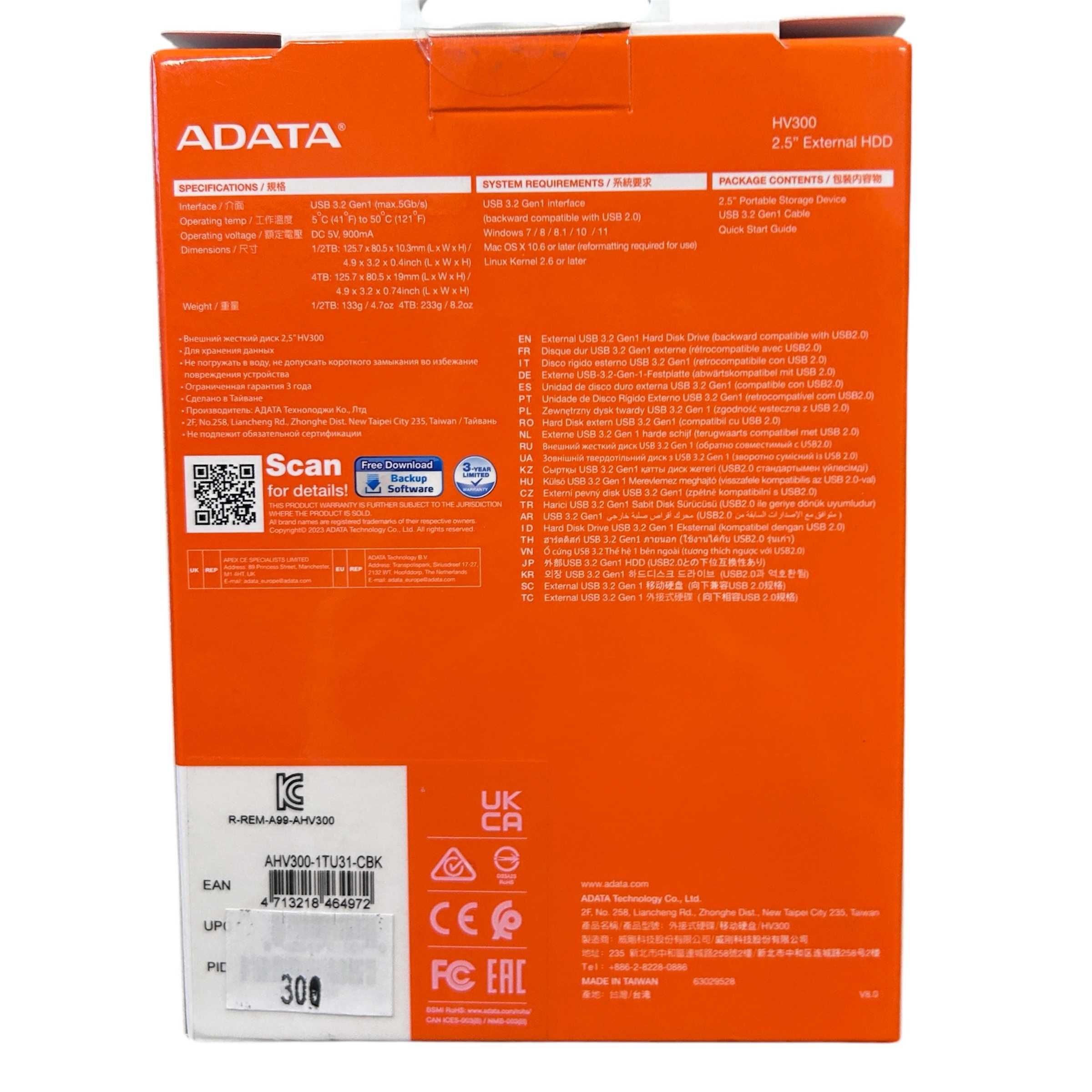Dysk zewnętrzny Adata HDD 2,5'' 1TB