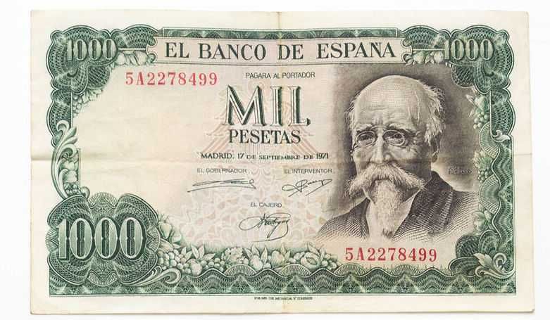 Banknot Hiszpania 1000 Pesetas 1971 P.154