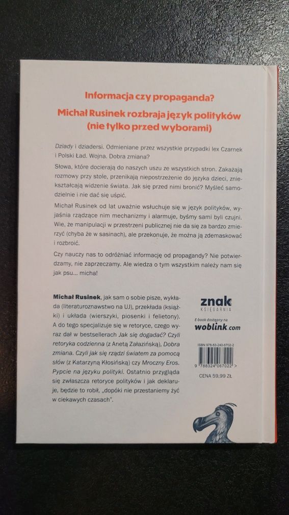 Książka Ptak Dodo, czyli co mówią do nas politycy, nowa