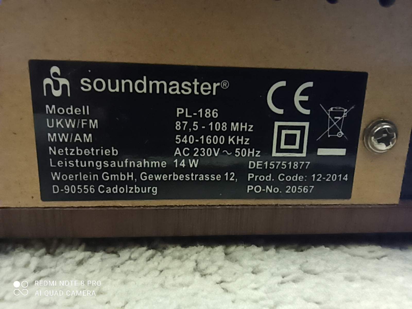 Gramofon z radio Soundmaster vintage