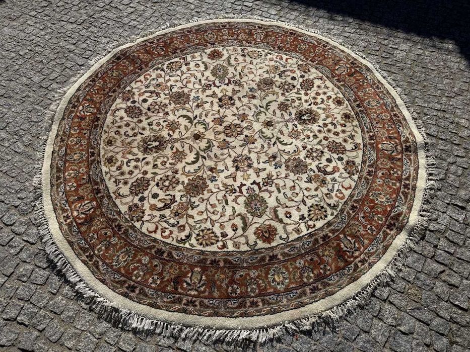 Wełniany r.tkany dywan perski Indo Bidjar średnica 210 cm galeria9 tys