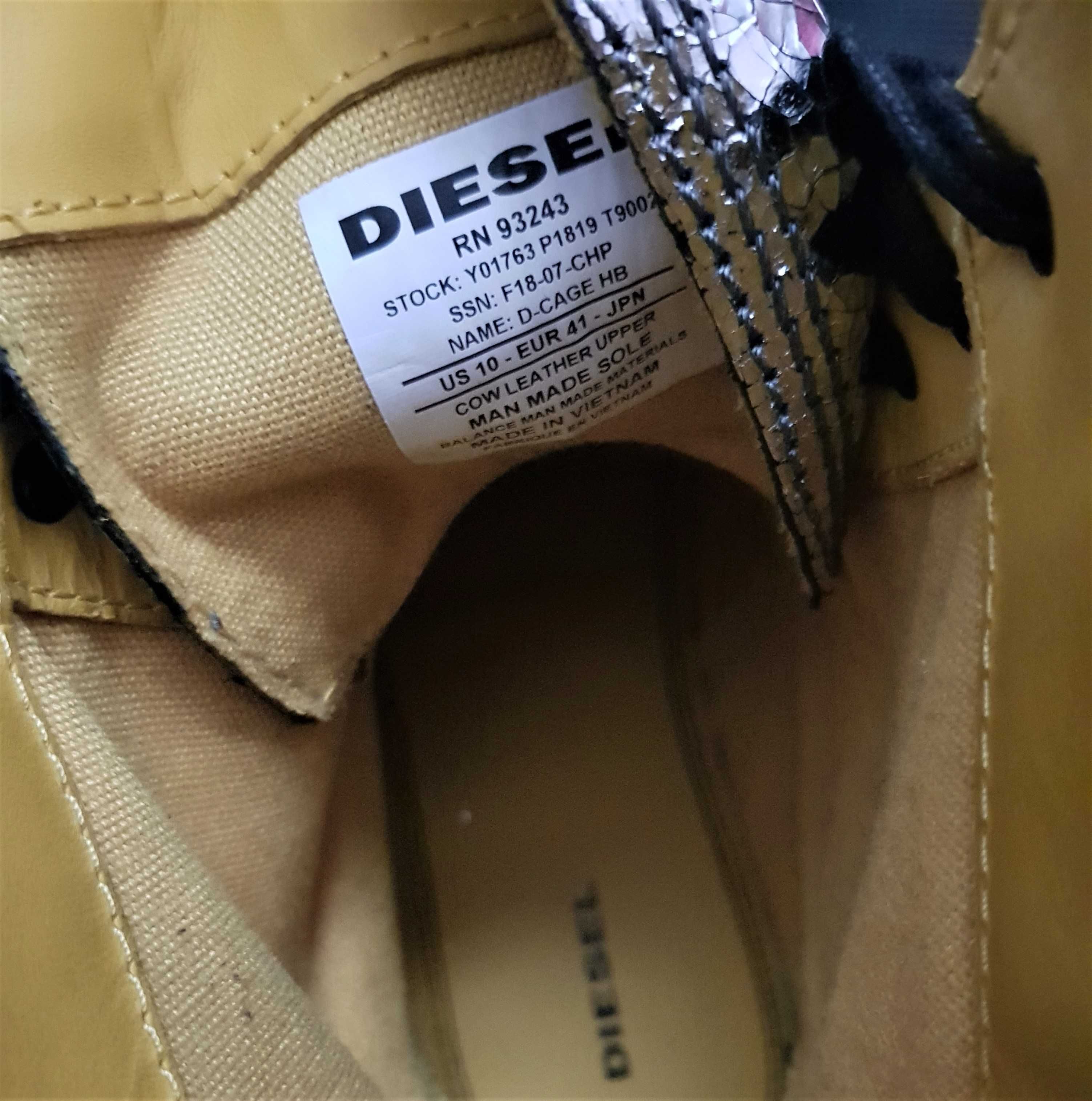 buty glany botki skórzane skóra metalic DIESEL 41 unikat NOWE 1340,-