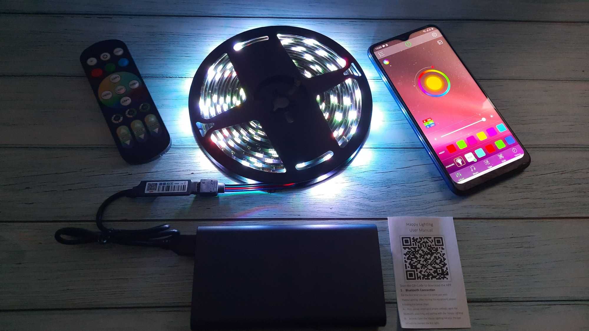 Комплект Светодиодная лента 5м RGB LED 5050 управление Bluetooth USB 3