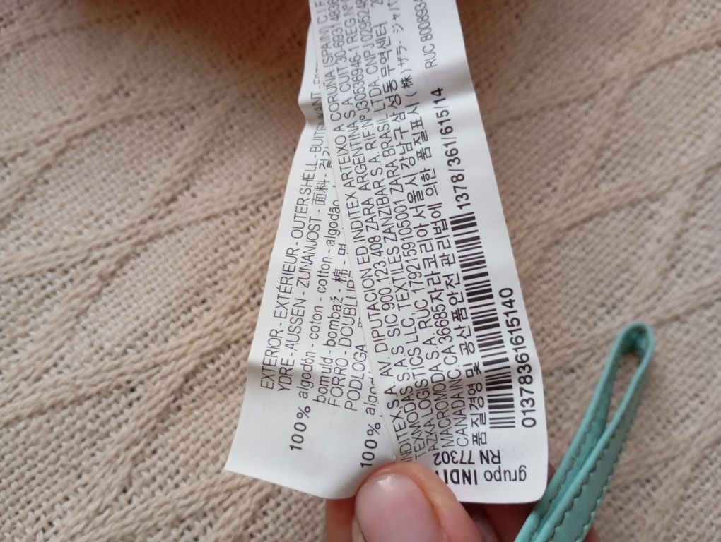 ZARA 13-14L długa bawełniana pomarańczowa sukienka maxi
