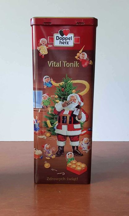 Metalowa puszka otwierana pudełko świąteczne z Mikołajem Doppel Herz