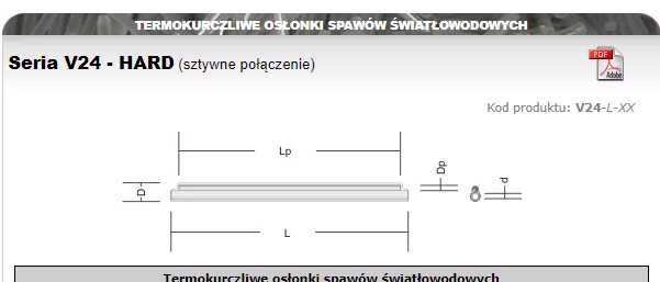 FIBERM Osłona spawu światłowodowego Termo.  V24-45-00-HARD 300 Sztuk.