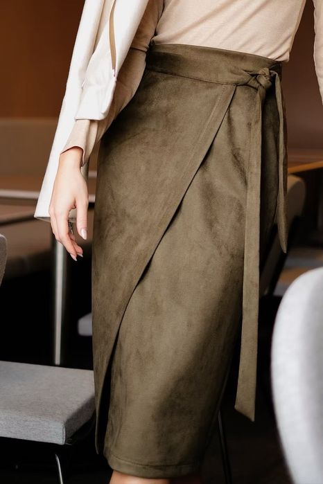 Спідниця на запах міді хакі