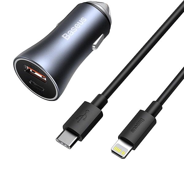 Baseus Golden Contactor Pro szybka ładowarka samochodowa USB Typ C / U