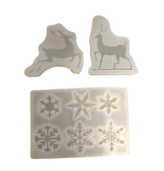 Силіконова кулінарна форма Новорічний Молд 3 Ялинки Олені Сніжинки